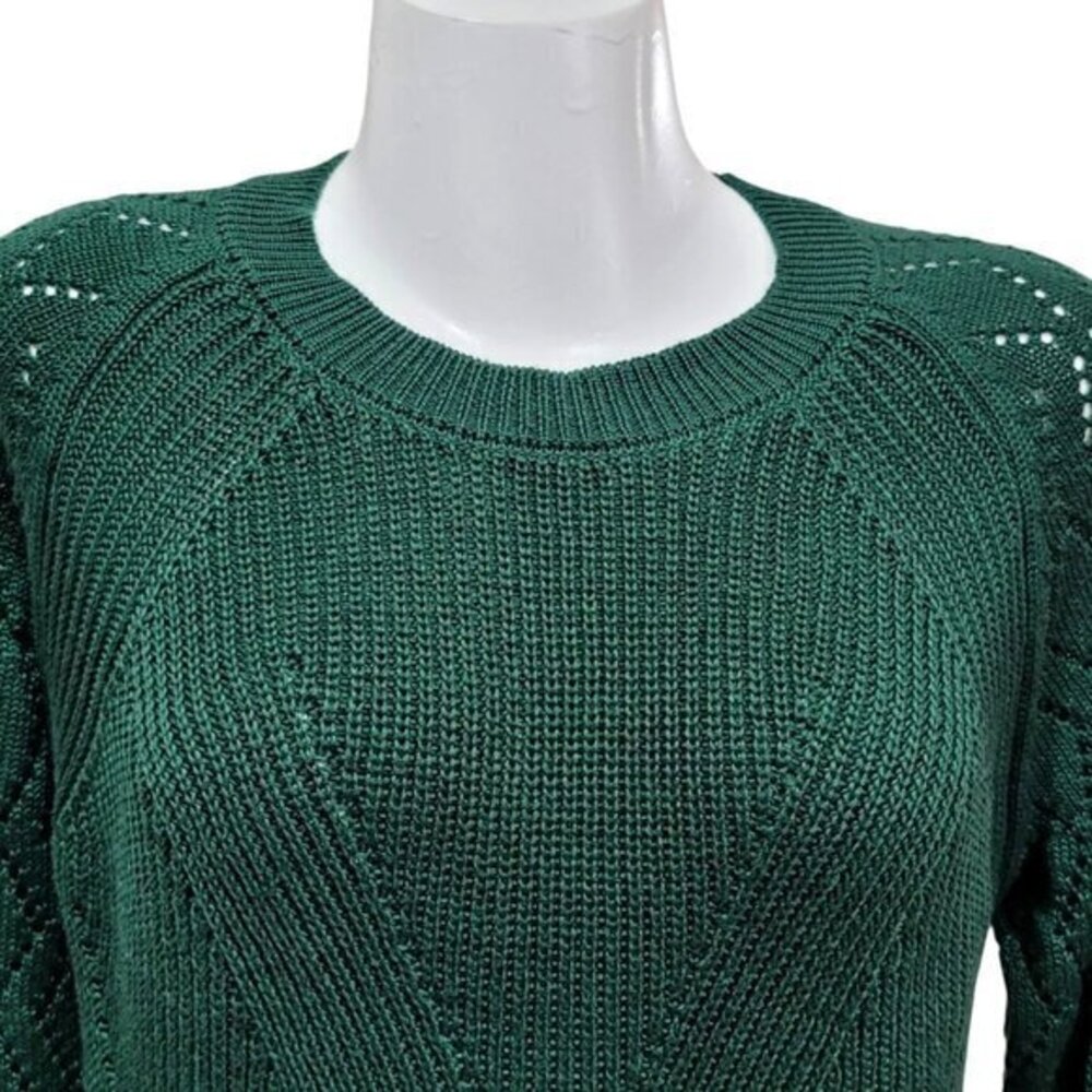 Grace Karin Green Sweater Crew Neck L - Picture 3 of 10